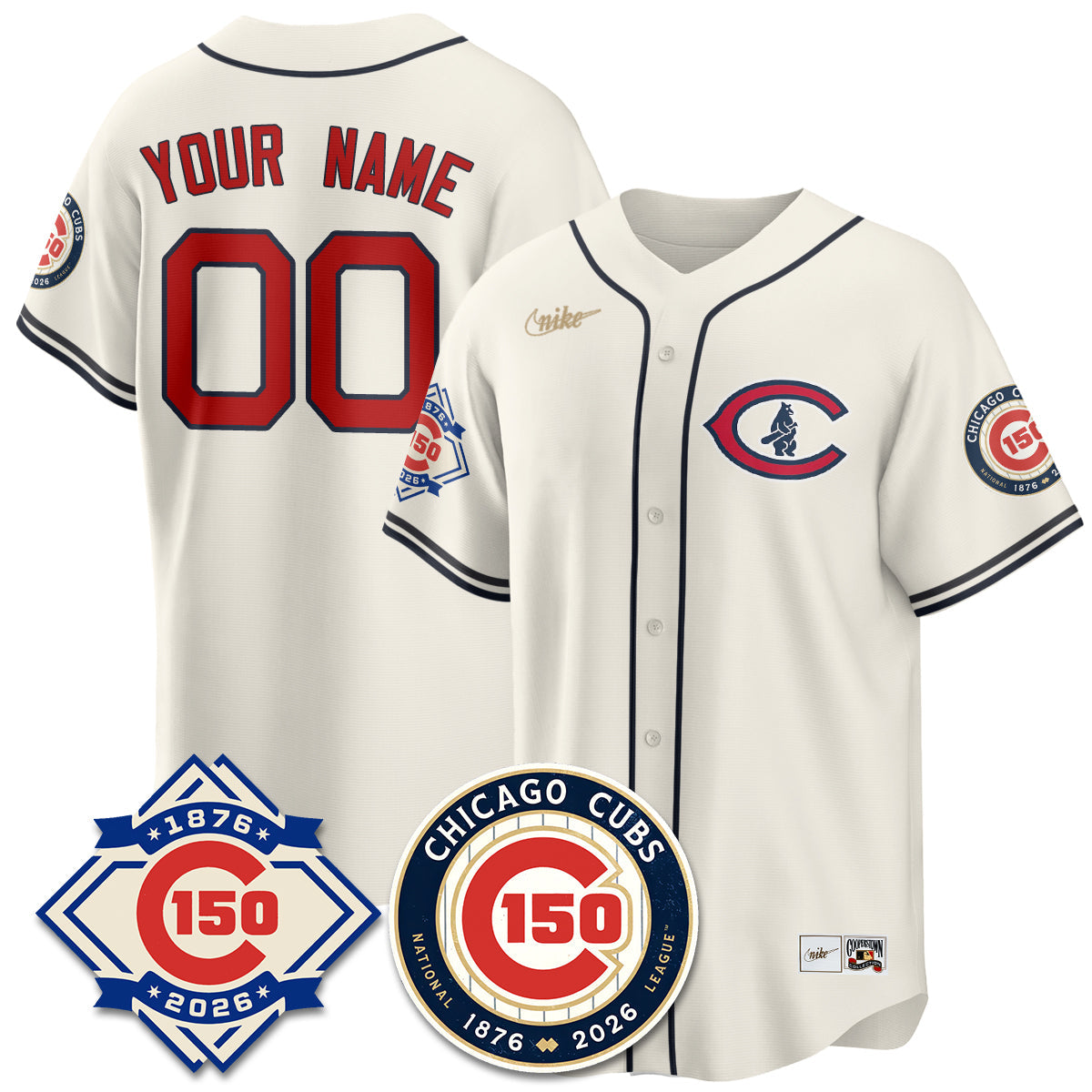 Chicago Cubs Throwback Vapor Limited Jersey - 150th Anniversary - Stitched