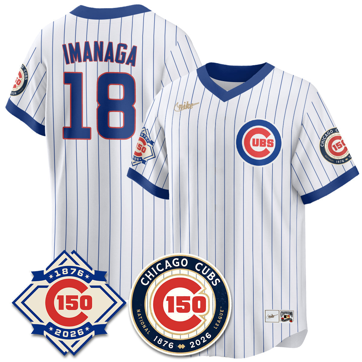 Chicago Cubs Throwback Vapor Limited Jersey - 150th Anniversary - Stitched