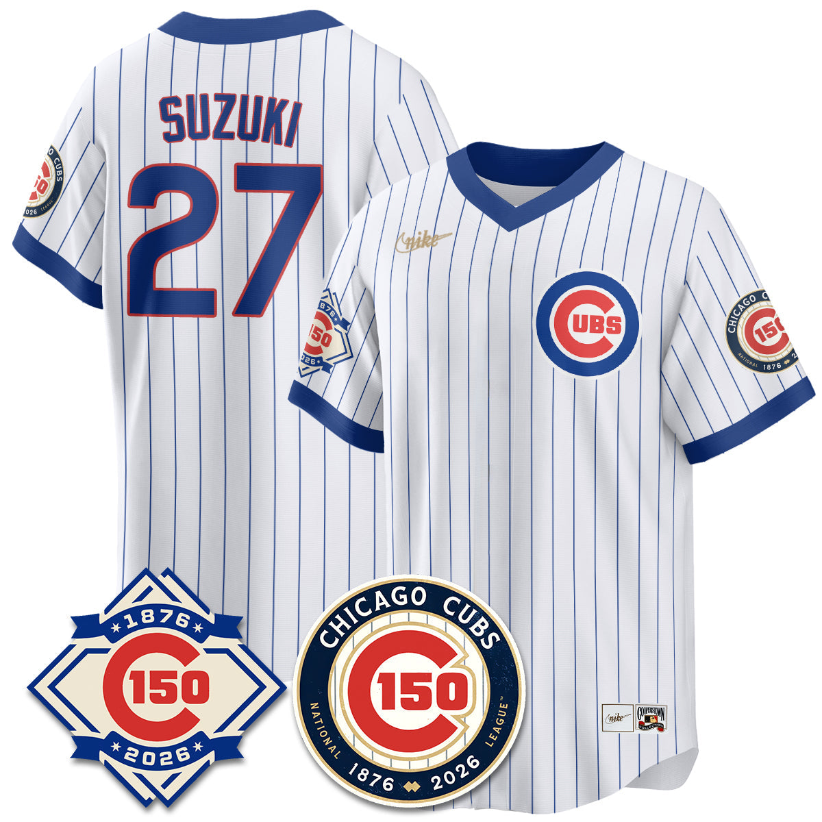 Chicago Cubs Throwback Vapor Limited Jersey - 150th Anniversary - Stitched