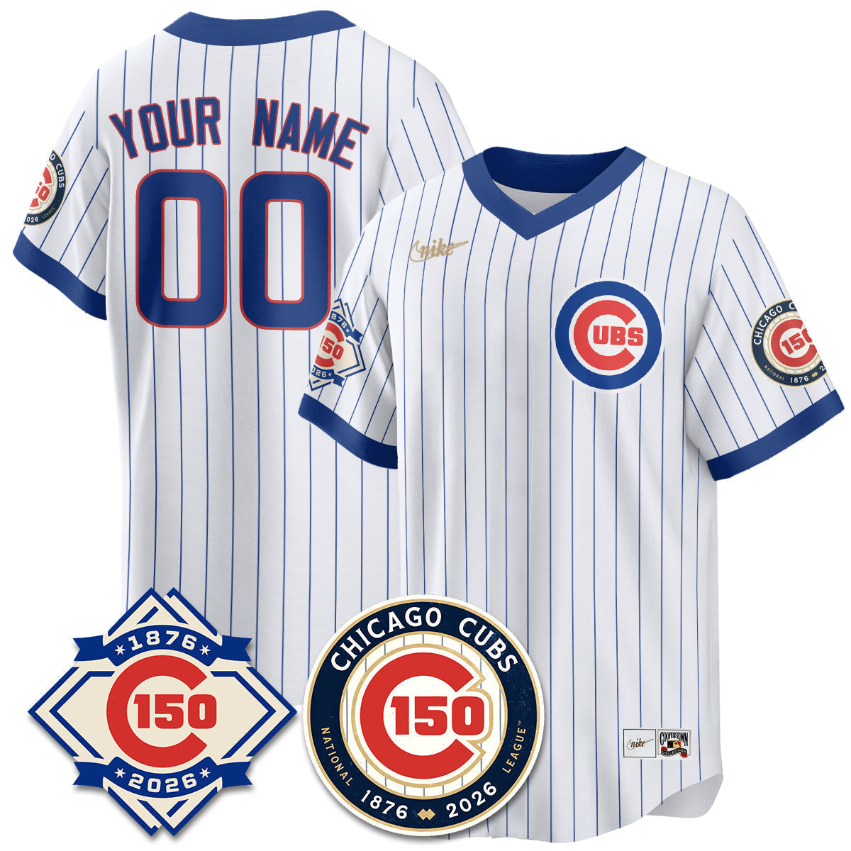 Chicago Cubs Throwback Vapor Limited Jersey - 150th Anniversary - Stitched