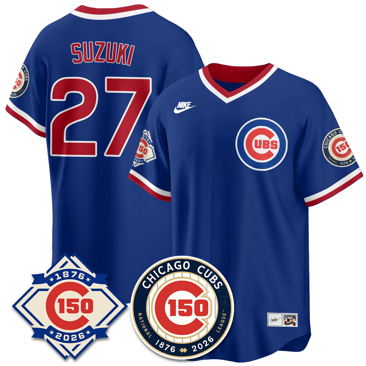 Chicago Cubs Throwback Vapor Limited Jersey - 150th Anniversary - Stitched