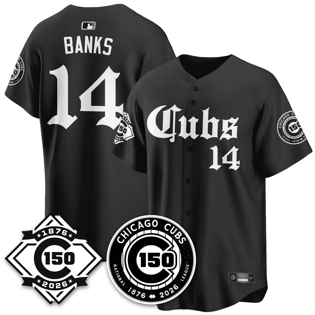 Chicago Cubs Gothic Vapor Limited Jersey - 150th Anniversary - Stitched