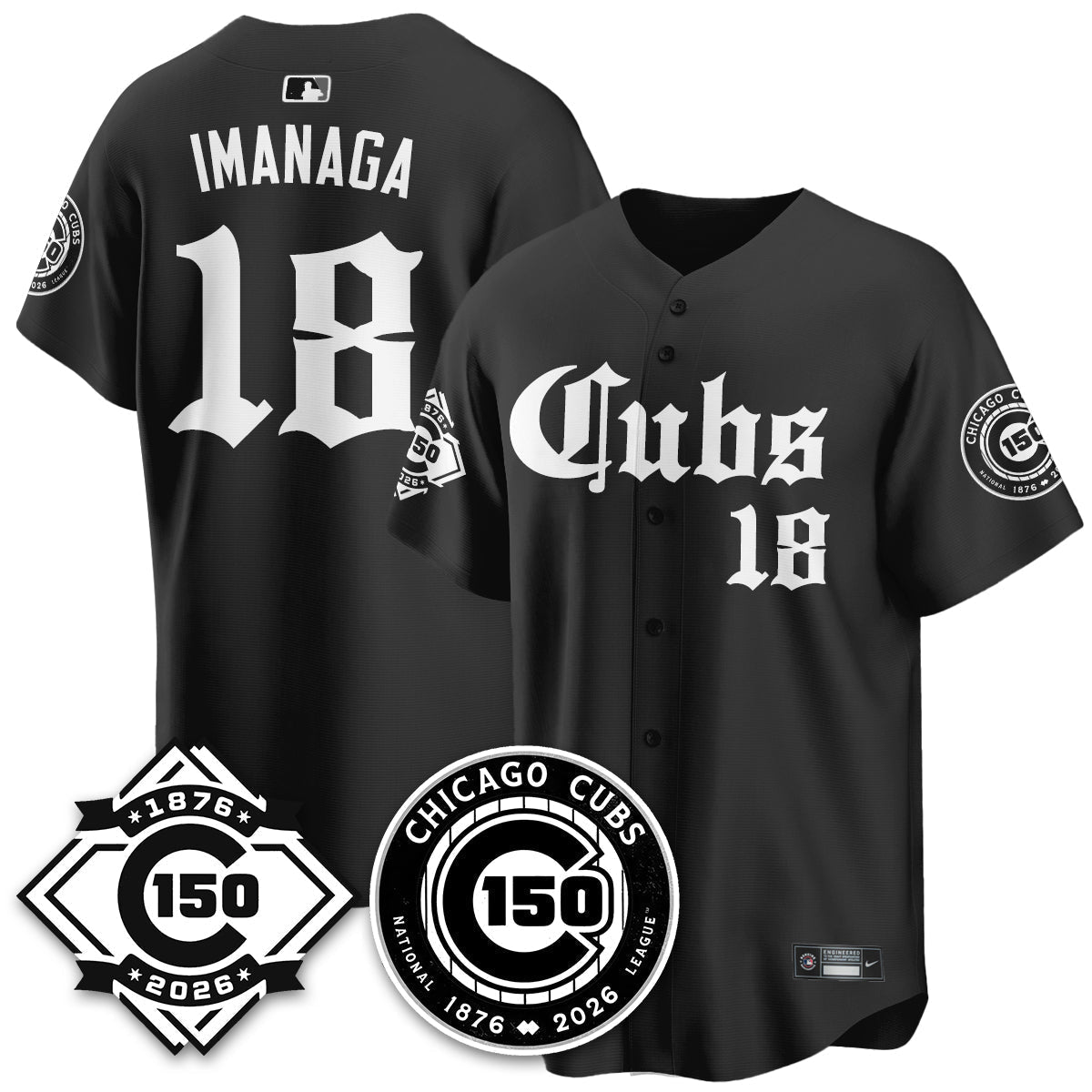 Chicago Cubs Gothic Vapor Limited Jersey - 150th Anniversary - Stitched