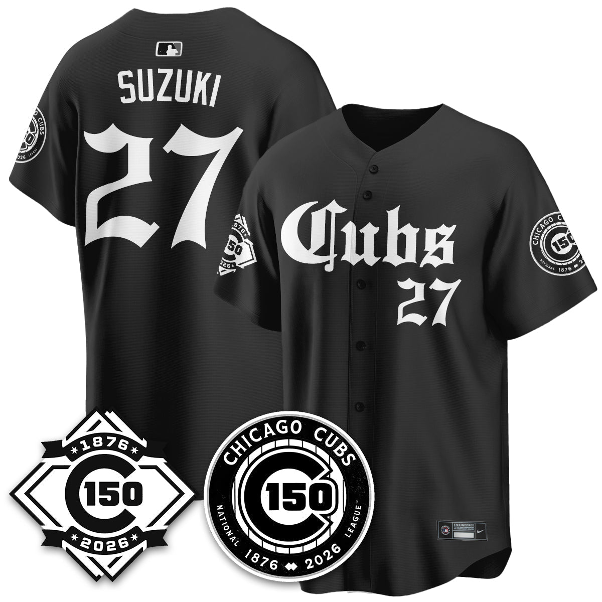 Chicago Cubs Gothic Vapor Limited Jersey - 150th Anniversary - Stitched