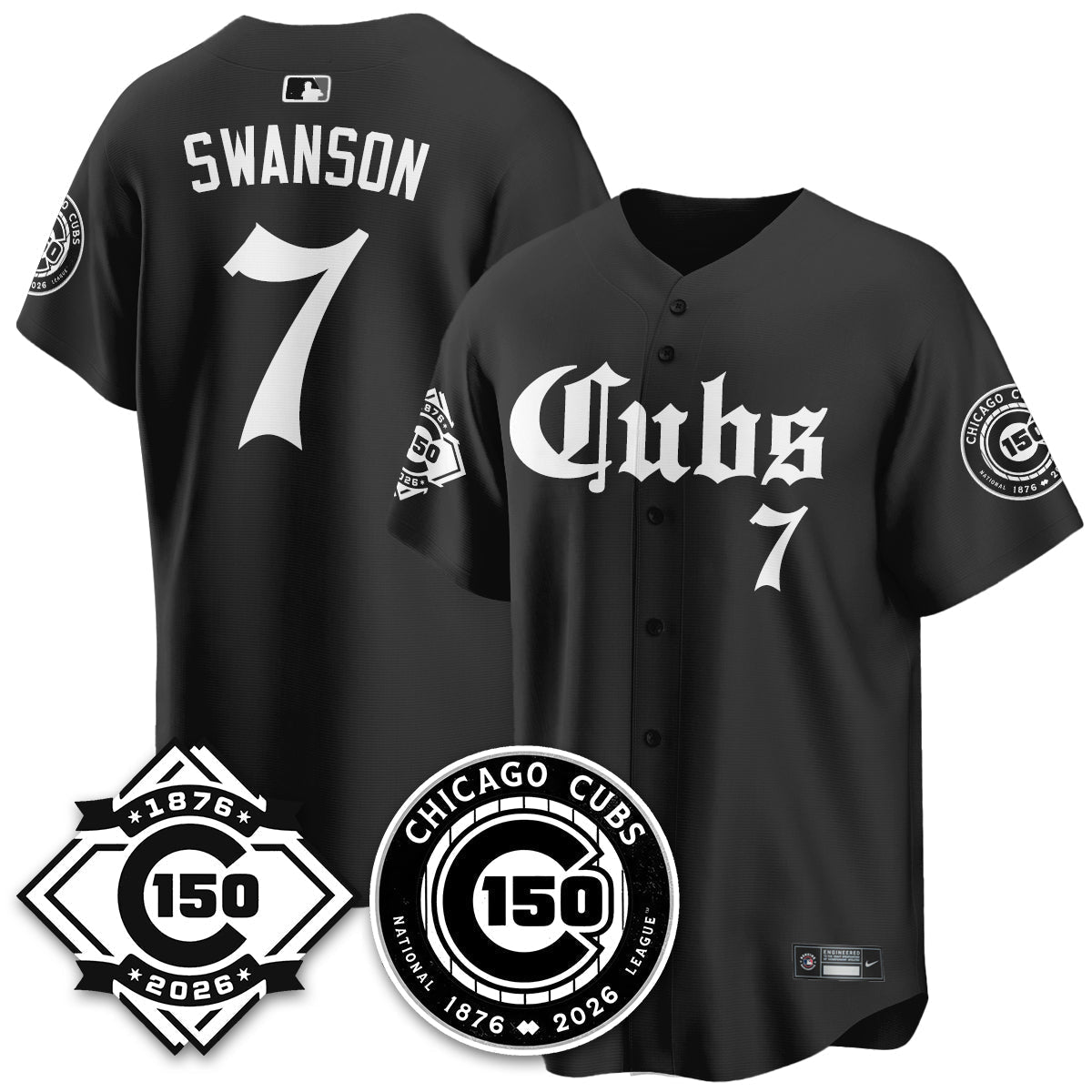 Chicago Cubs Gothic Vapor Limited Jersey - 150th Anniversary - Stitched