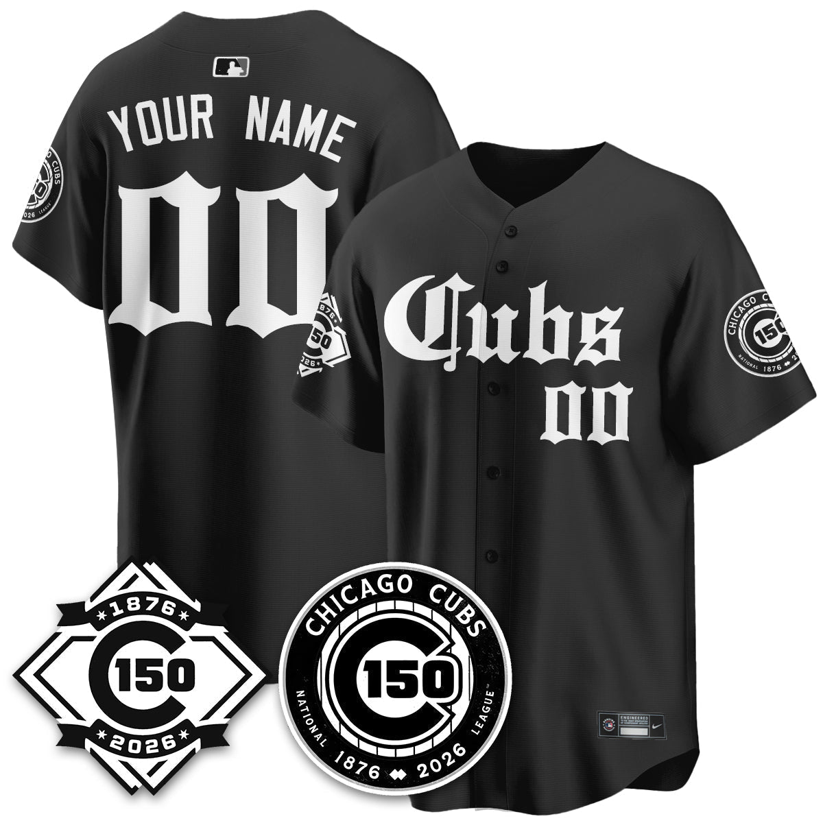 Chicago Cubs Gothic Vapor Limited Jersey - 150th Anniversary - Stitched