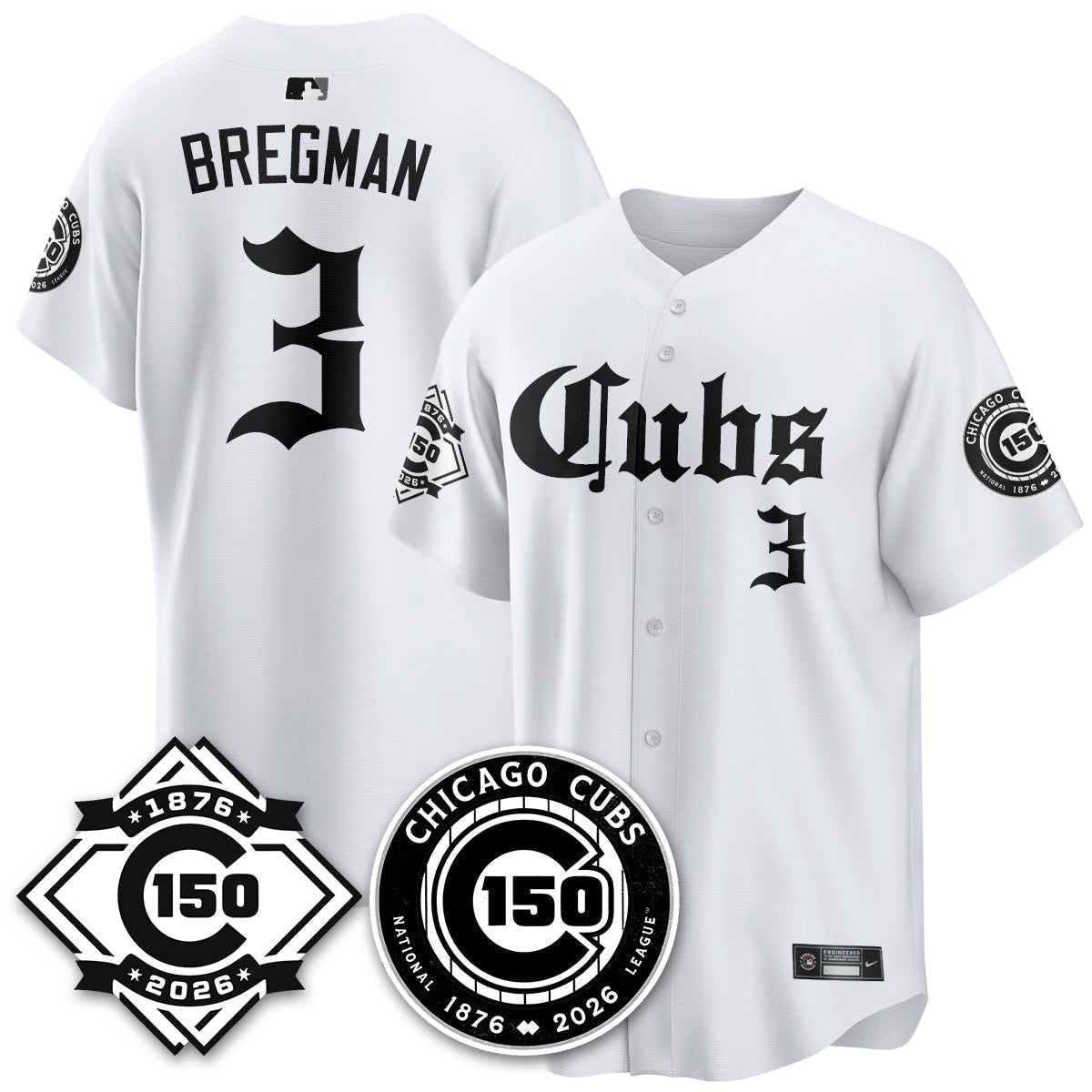 Chicago Cubs Gothic Vapor Limited Jersey - 150th Anniversary - Stitched
