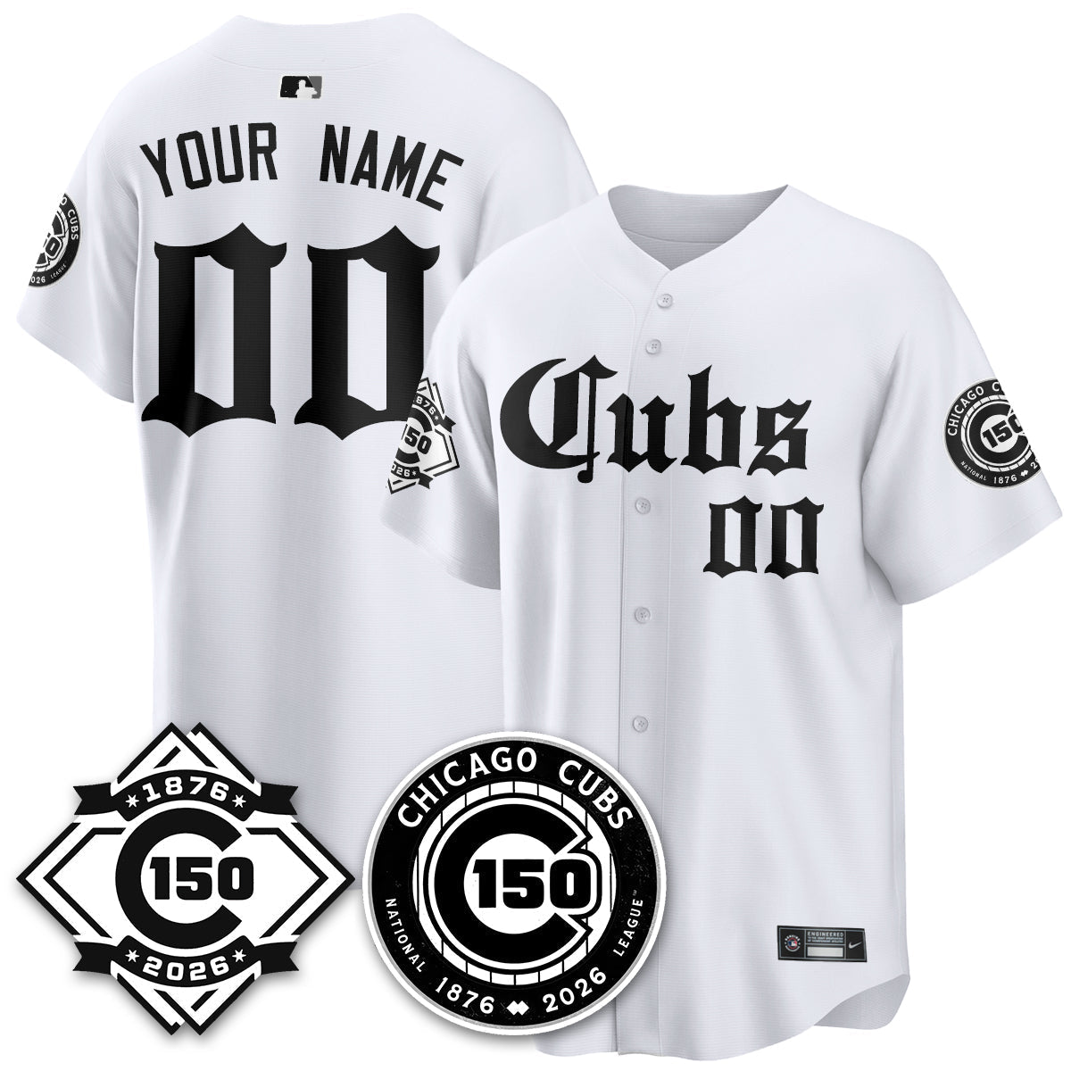 Chicago Cubs Gothic Vapor Limited Jersey - 150th Anniversary - Stitched
