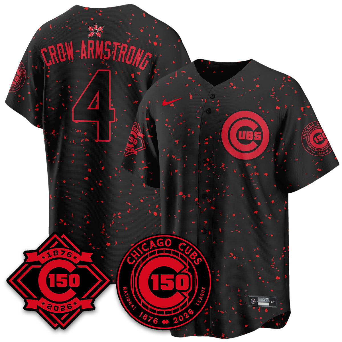 Chicago Cubs Stranger Things Vapor Limited Jersey - 150th Anniversary - Stitched