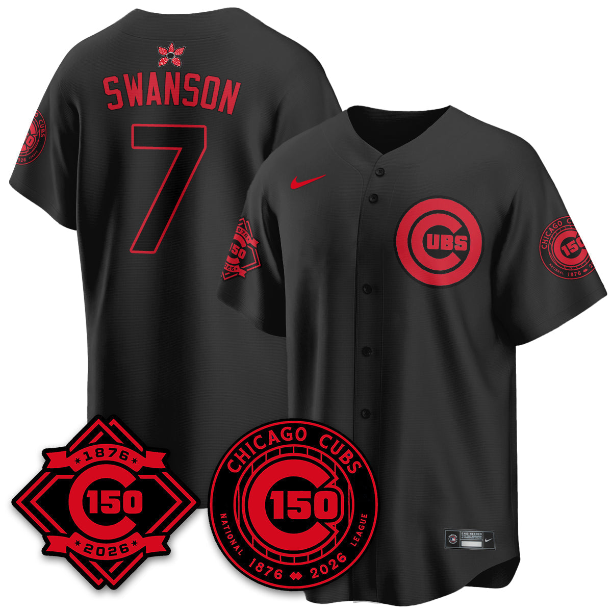 Chicago Cubs Stranger Things Vapor Limited Jersey - 150th Anniversary - Stitched