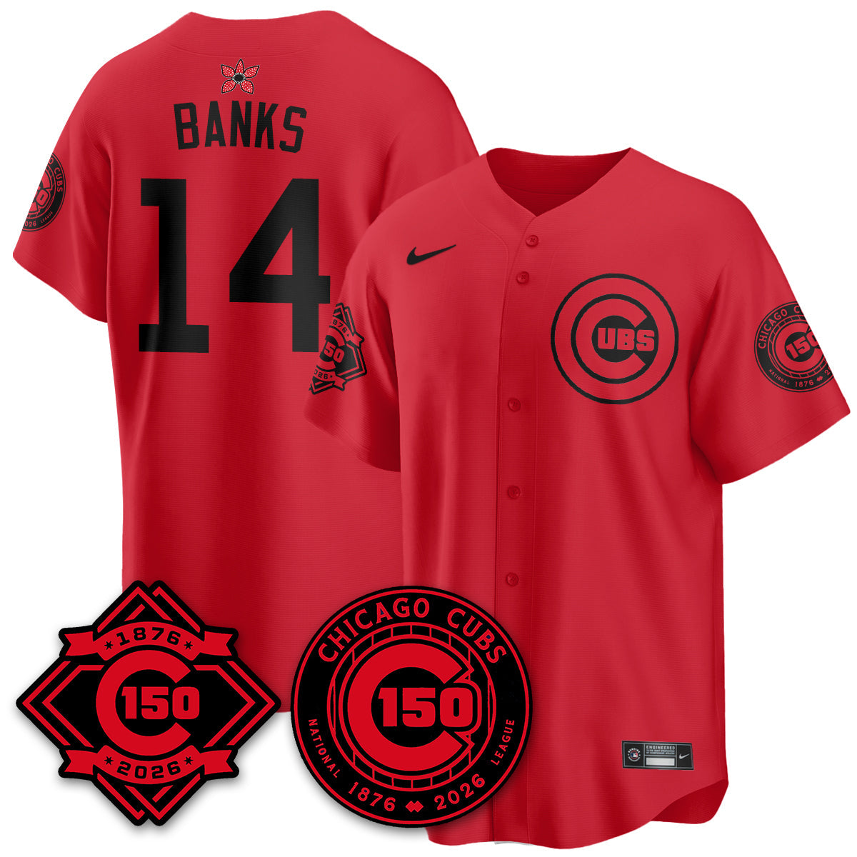 Chicago Cubs Stranger Things Vapor Limited Jersey - 150th Anniversary - Stitched