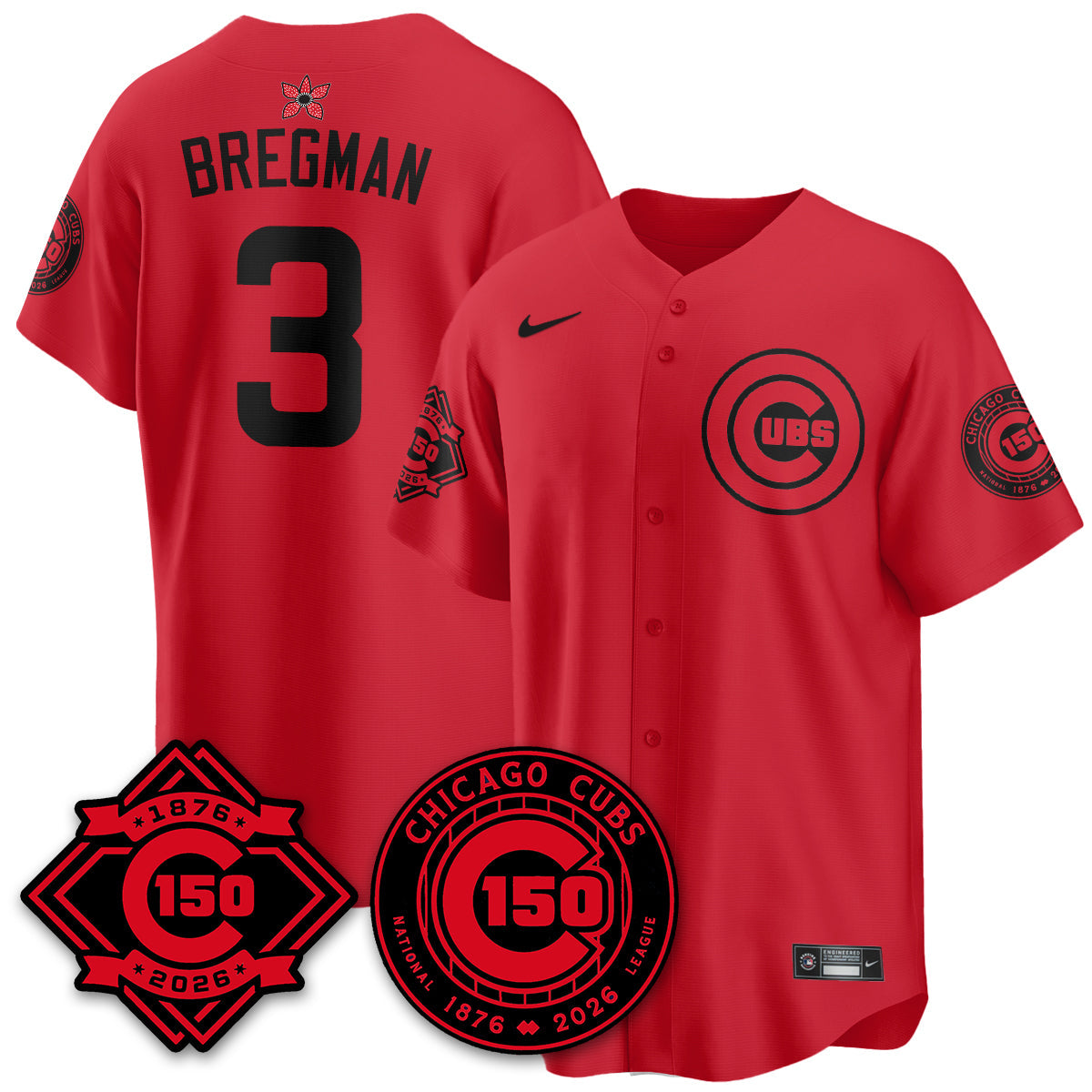 Chicago Cubs Stranger Things Vapor Limited Jersey - 150th Anniversary - Stitched