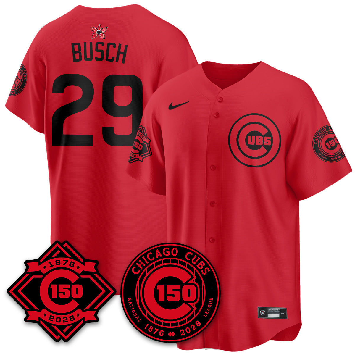 Chicago Cubs Stranger Things Vapor Limited Jersey - 150th Anniversary - Stitched