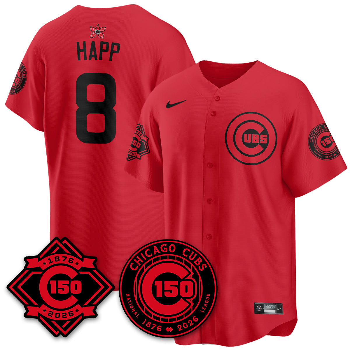 Chicago Cubs Stranger Things Vapor Limited Jersey - 150th Anniversary - Stitched