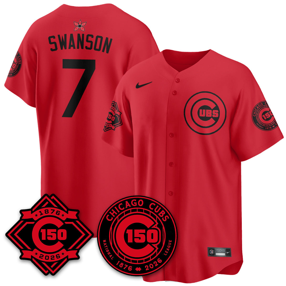 Chicago Cubs Stranger Things Vapor Limited Jersey - 150th Anniversary - Stitched