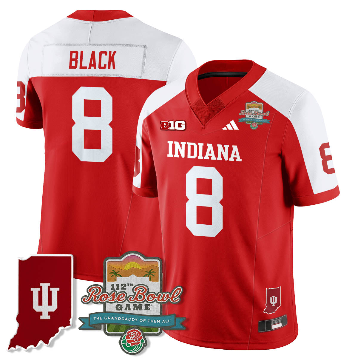 Indiana Hoosiers Vapor Limited Football Jersey - Rose Bowl 112th-Cuztomshoes