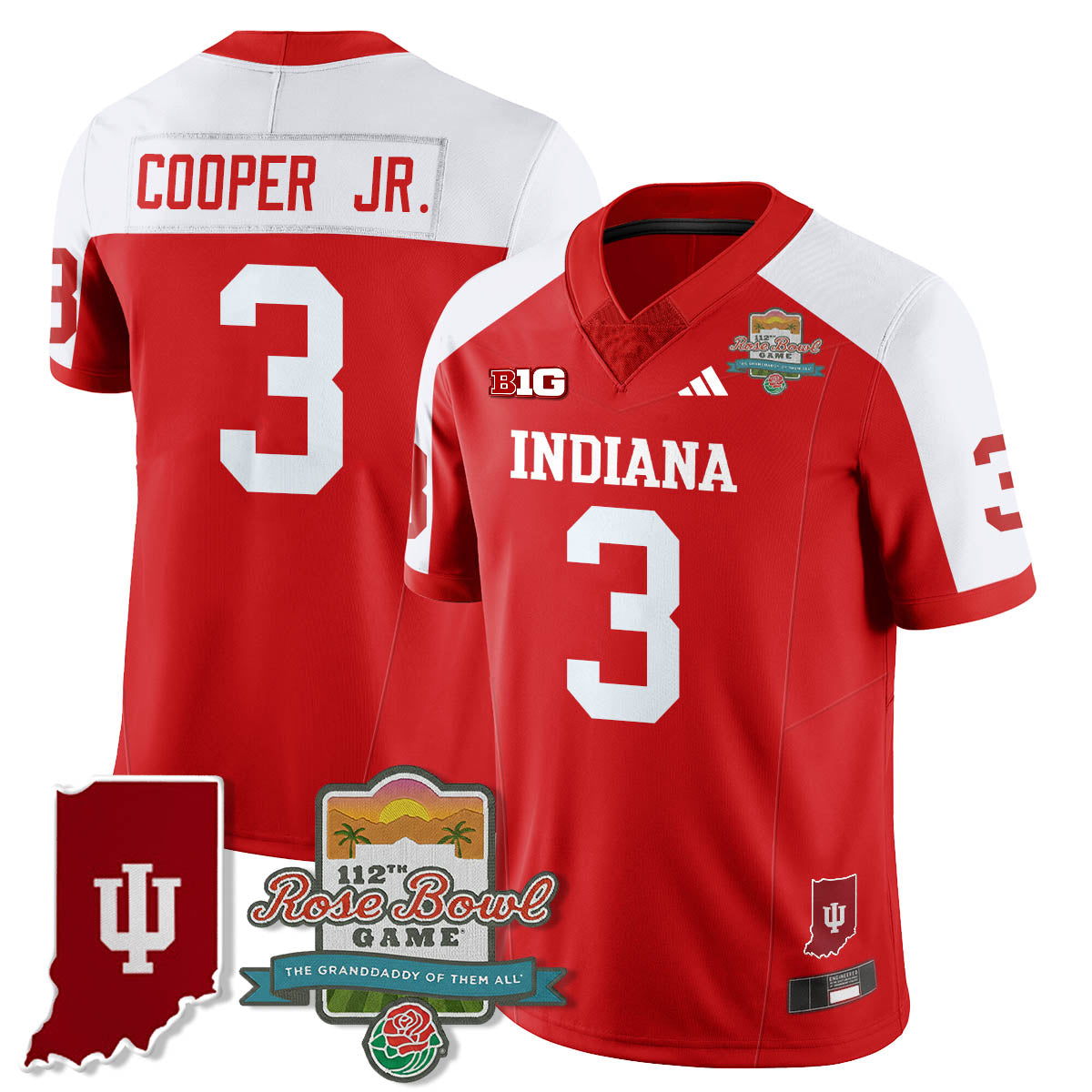 Indiana Hoosiers Vapor Limited Football Jersey - Rose Bowl 112th-Cuztomshoes
