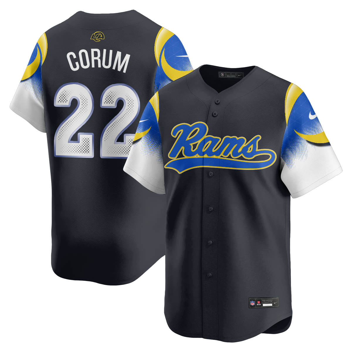 Los Angeles Rams Rivalry Series Baseball Jersey - Stitched