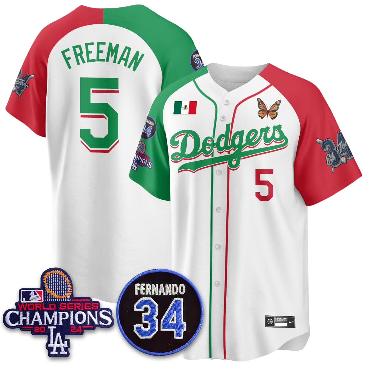 Los Angeles Dodgers Mexican "For 34" Jersey - Stitched