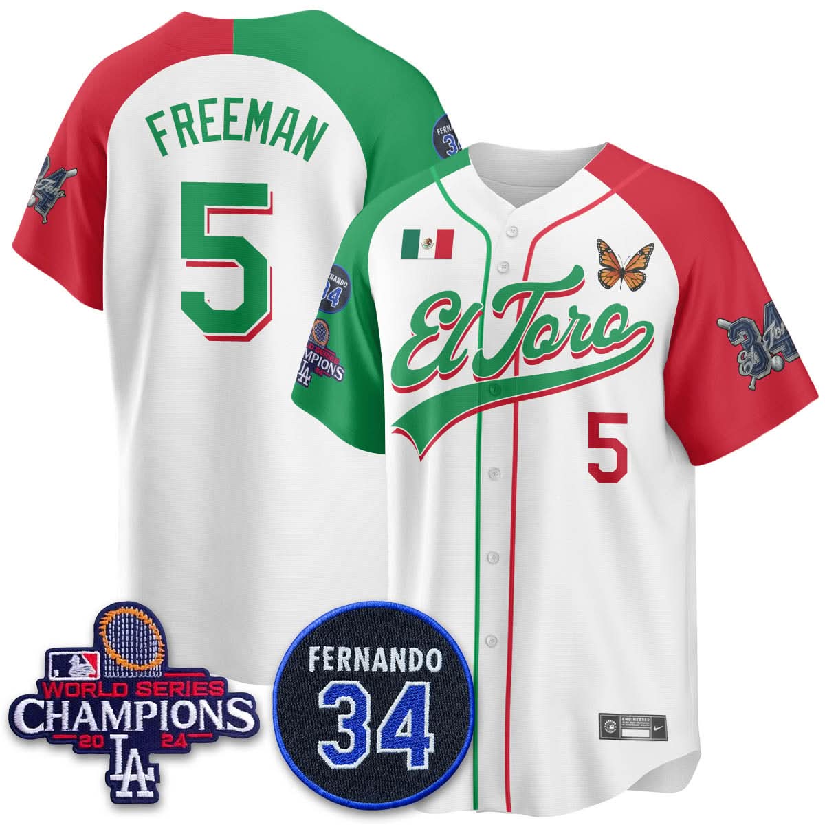 Los Angeles Dodgers Mexican "El Toro" Jersey - Stitched