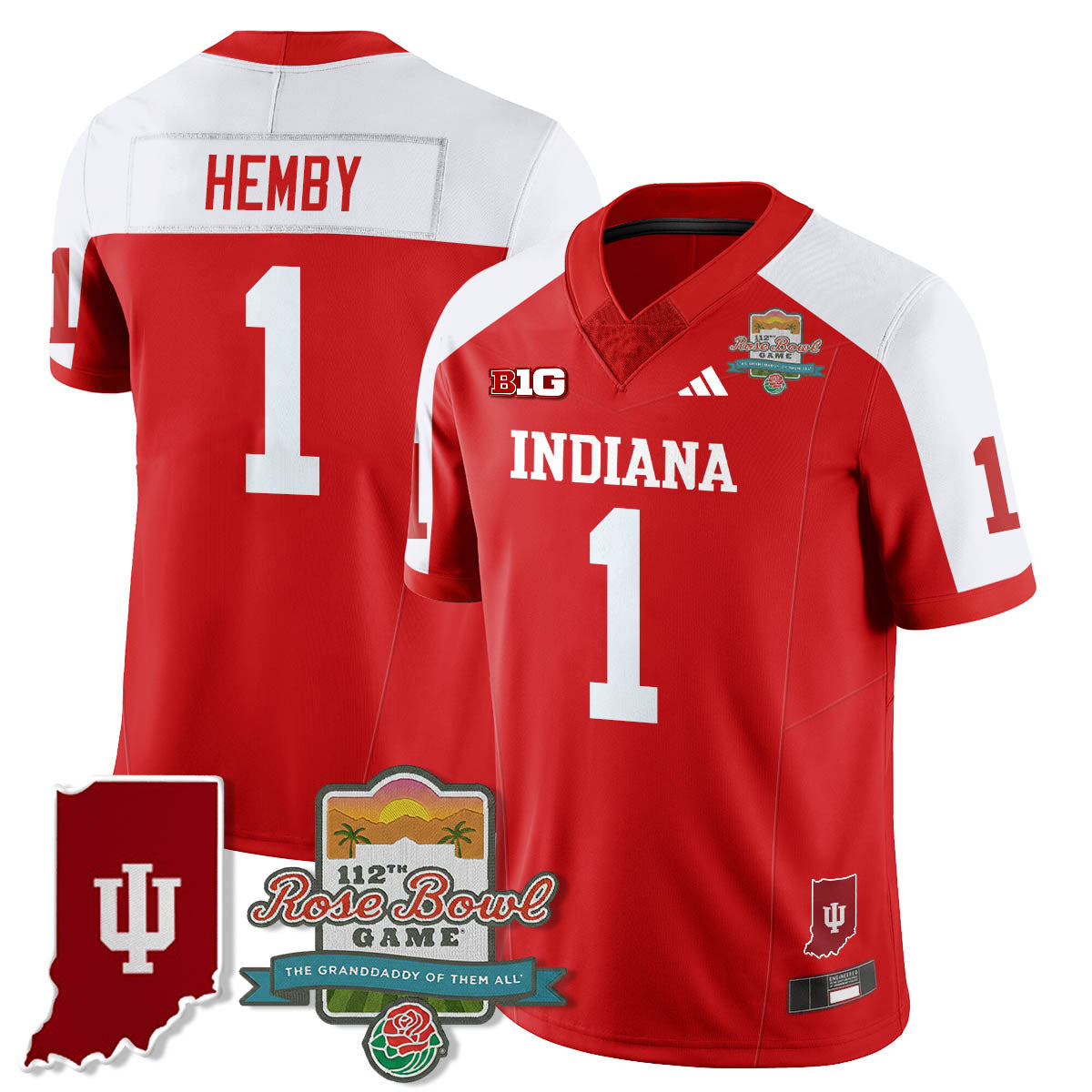 Indiana Hoosiers Vapor Limited Football Jersey - Rose Bowl 112th-Cuztomshoes