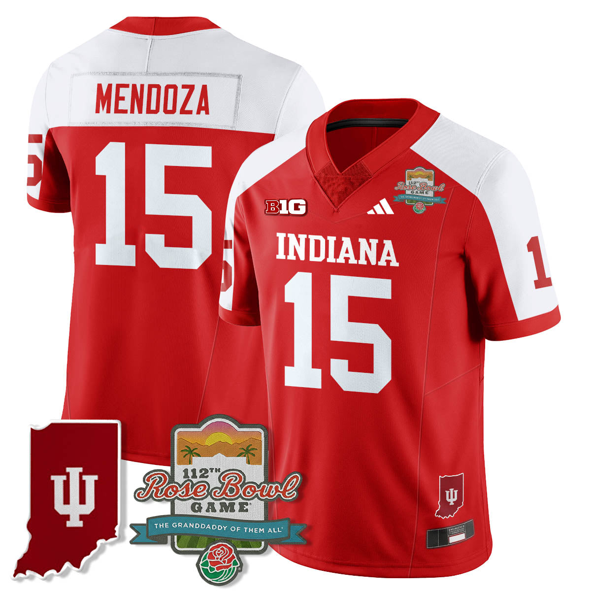 Indiana Hoosiers Vapor Limited Football Jersey - Rose Bowl 112th-Cuztomshoes