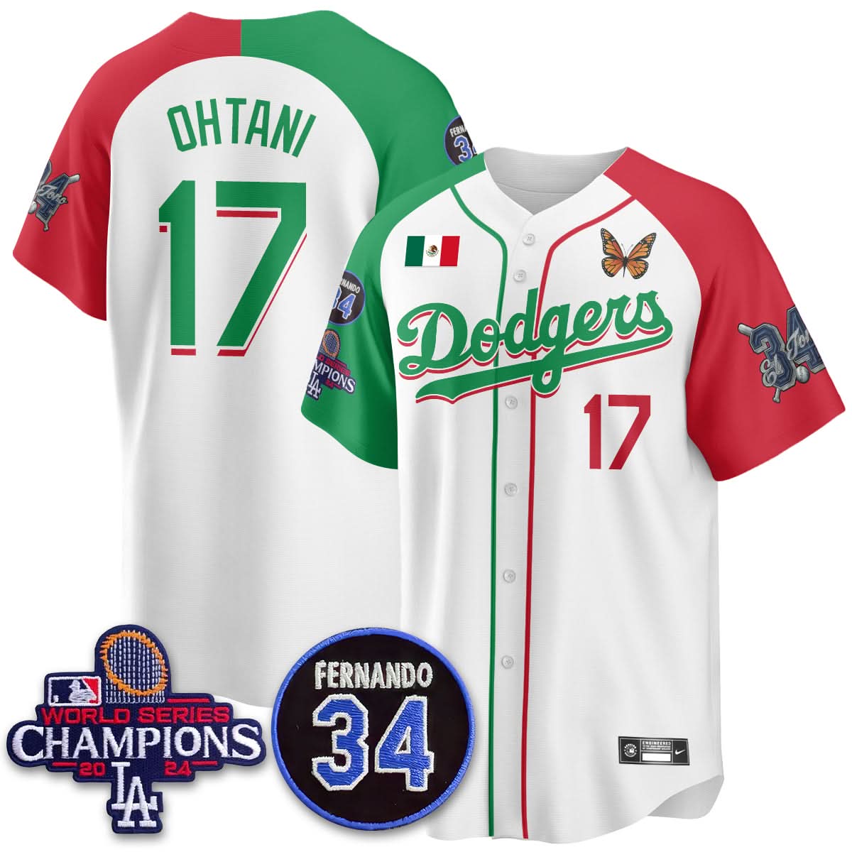 Los Angeles Dodgers Mexican "For 34" Jersey - Stitched