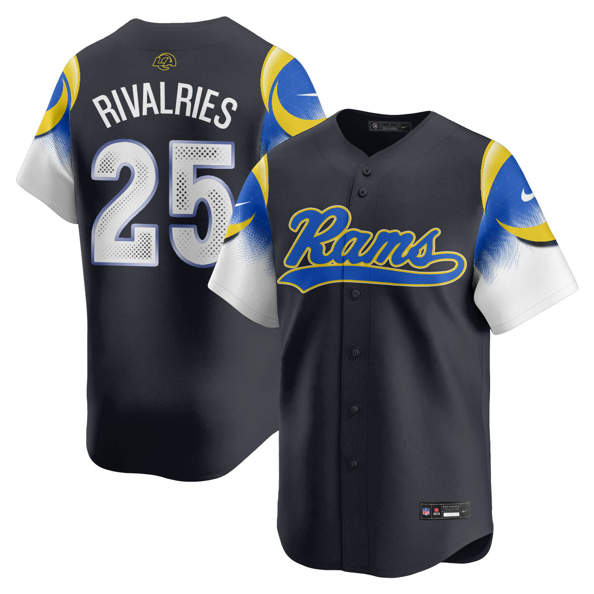 Los Angeles Rams Rivalry Series Baseball Jersey - Stitched