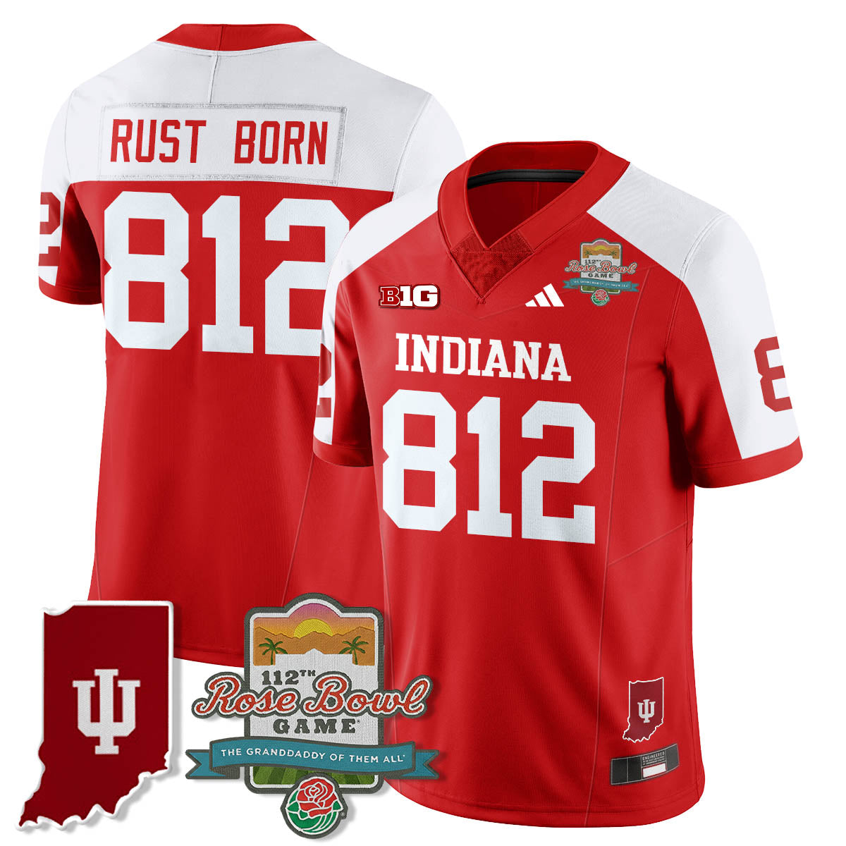 Indiana Hoosiers Vapor Limited Football Jersey - Rose Bowl 112th-Cuztomshoes