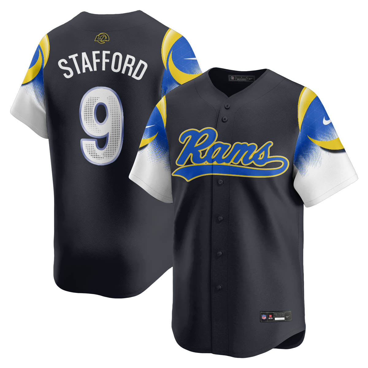 Los Angeles Rams Rivalry Series Baseball Jersey - Stitched