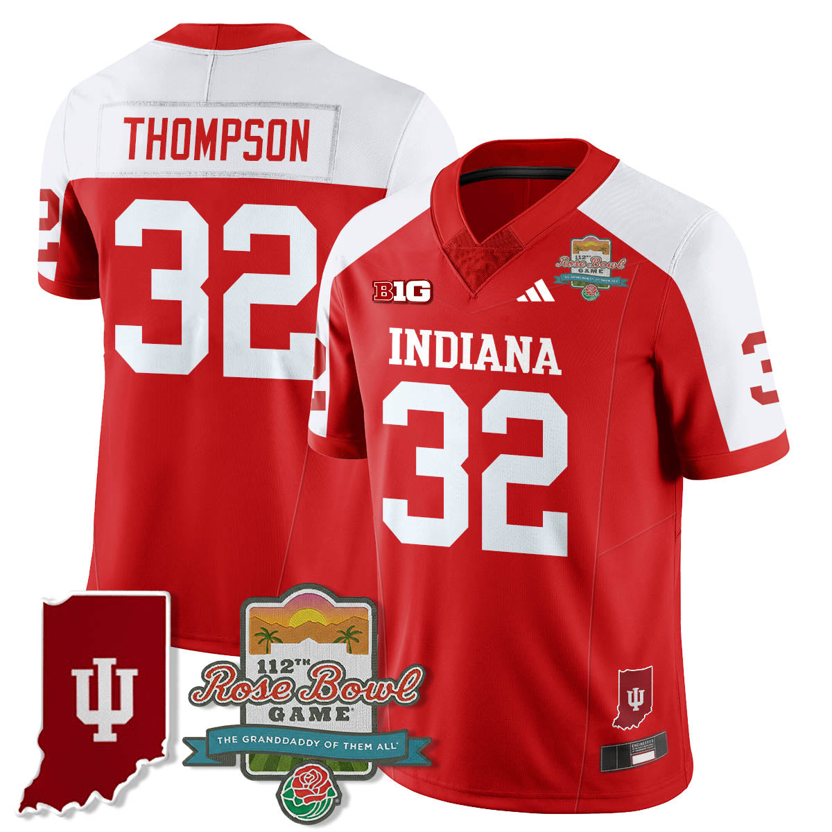 Indiana Hoosiers Vapor Limited Football Jersey - Rose Bowl 112th-Cuztomshoes