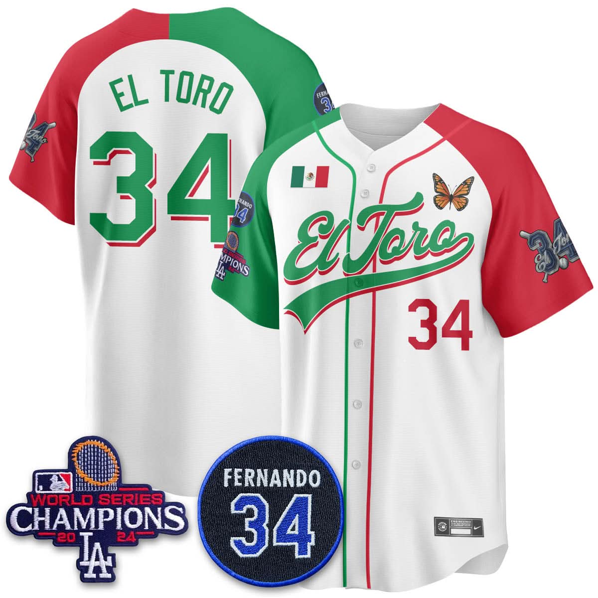 Los Angeles Dodgers Mexican "El Toro" Jersey - Stitched