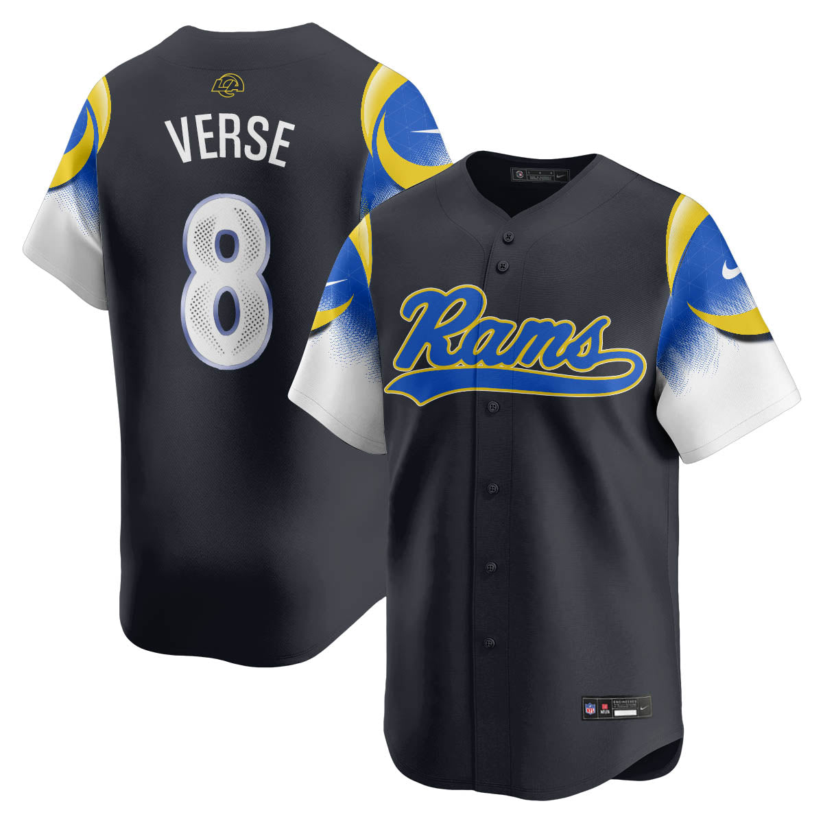 Los Angeles Rams Rivalry Series Baseball Jersey - Stitched