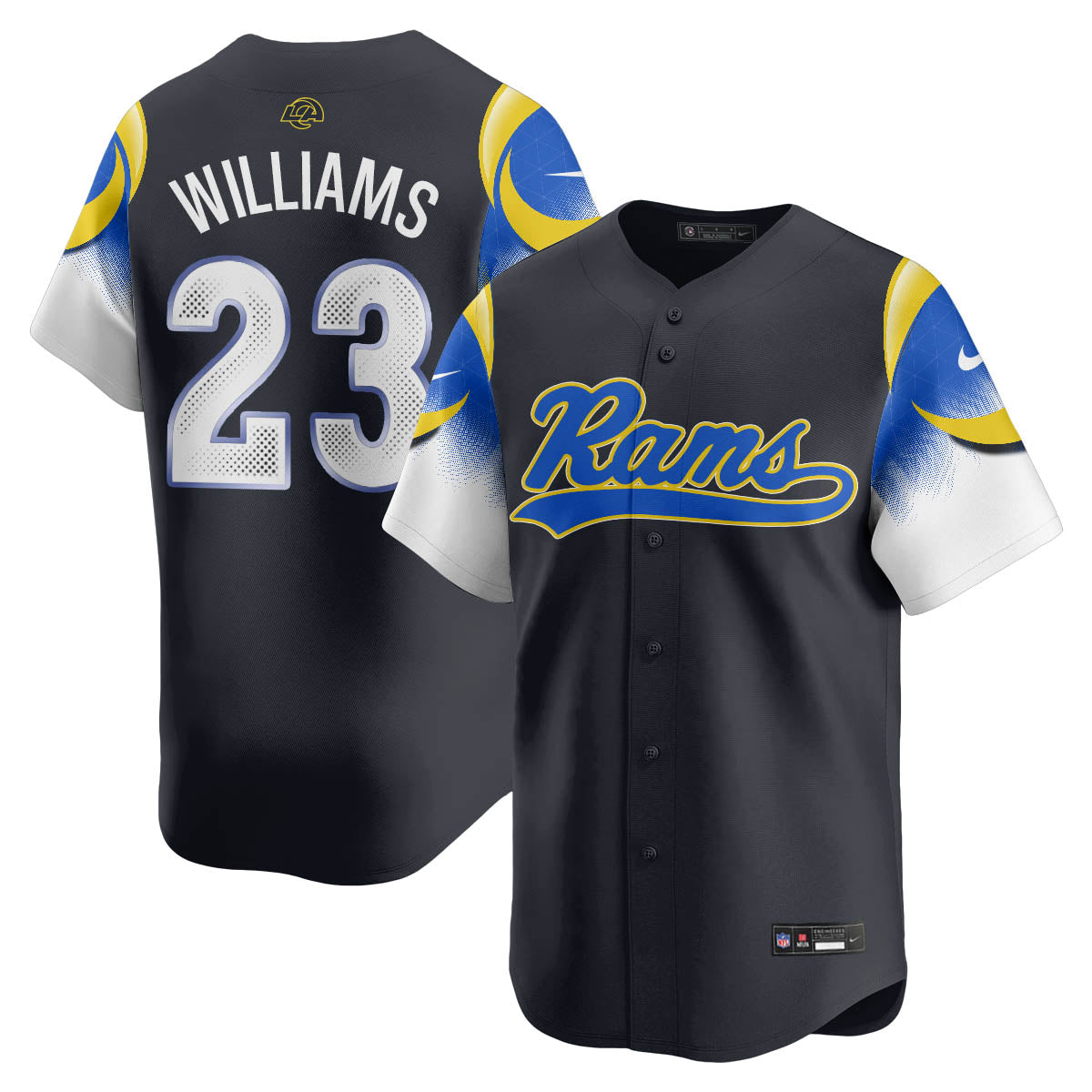 Los Angeles Rams Rivalry Series Baseball Jersey - Stitched