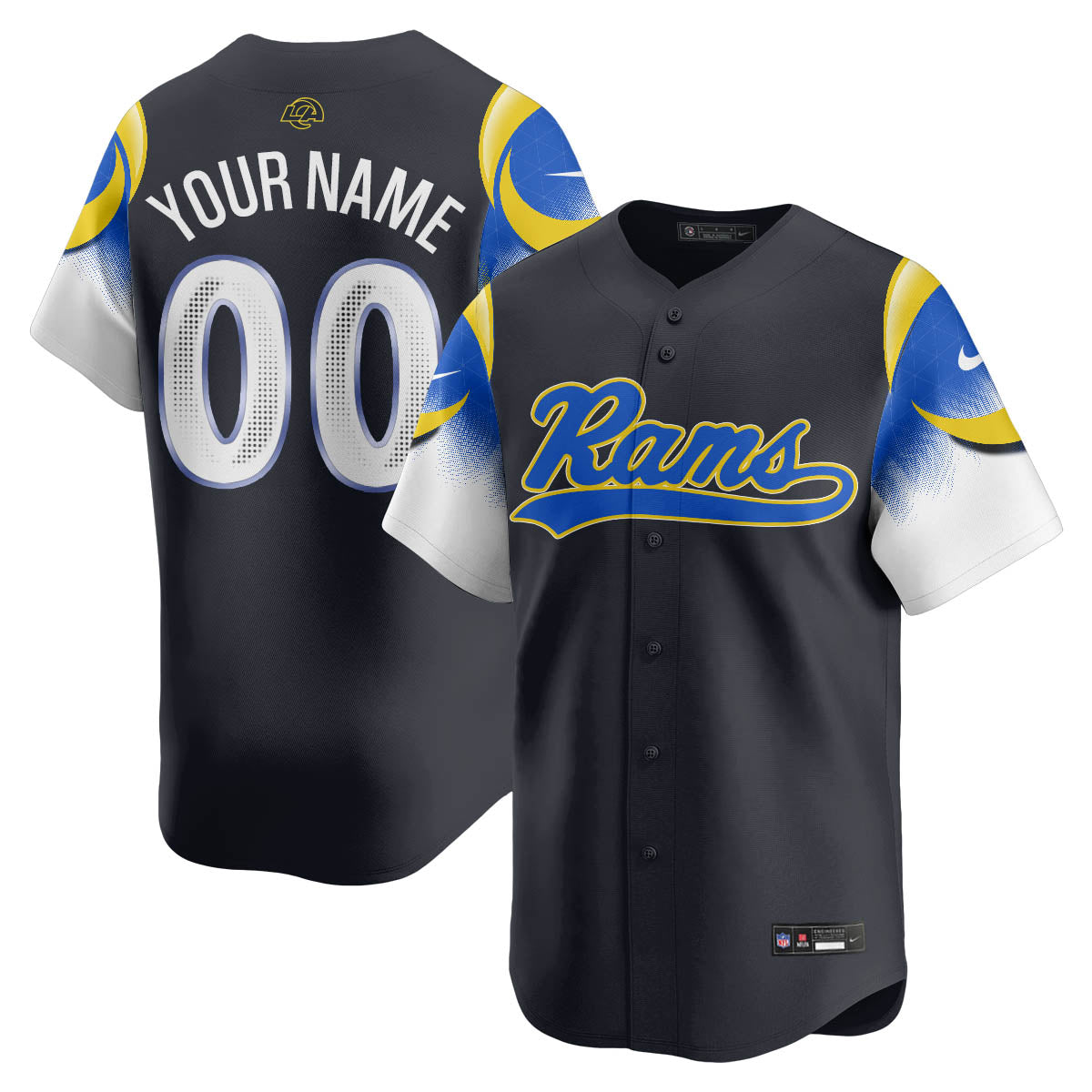Los Angeles Rams Rivalry Series Baseball Custom Jersey - Stitched