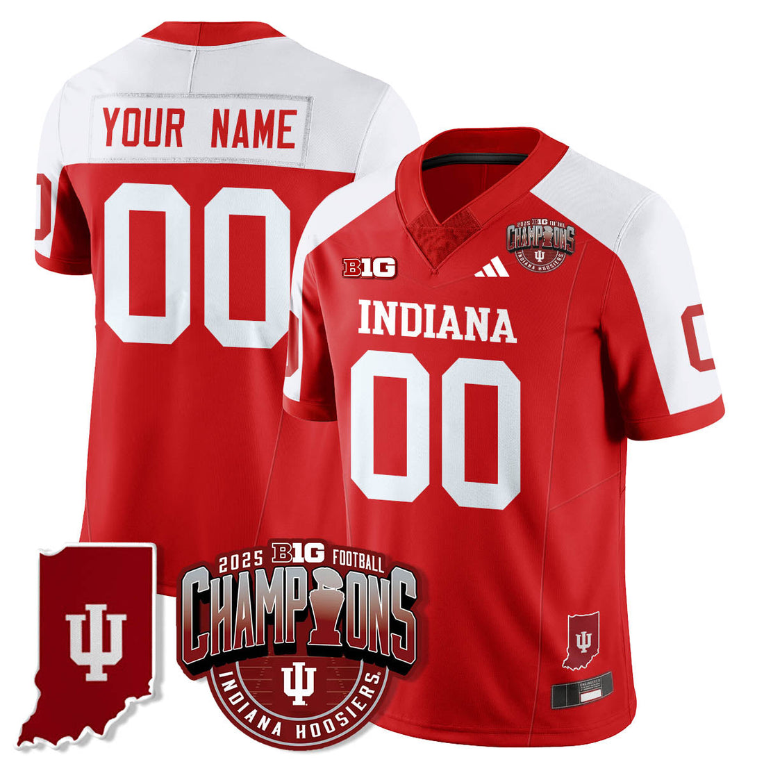 Indiana Hoosiers Vapor Limited Football Custom Jersey - Big 10 Champions - Stitched-Cuztomshoes