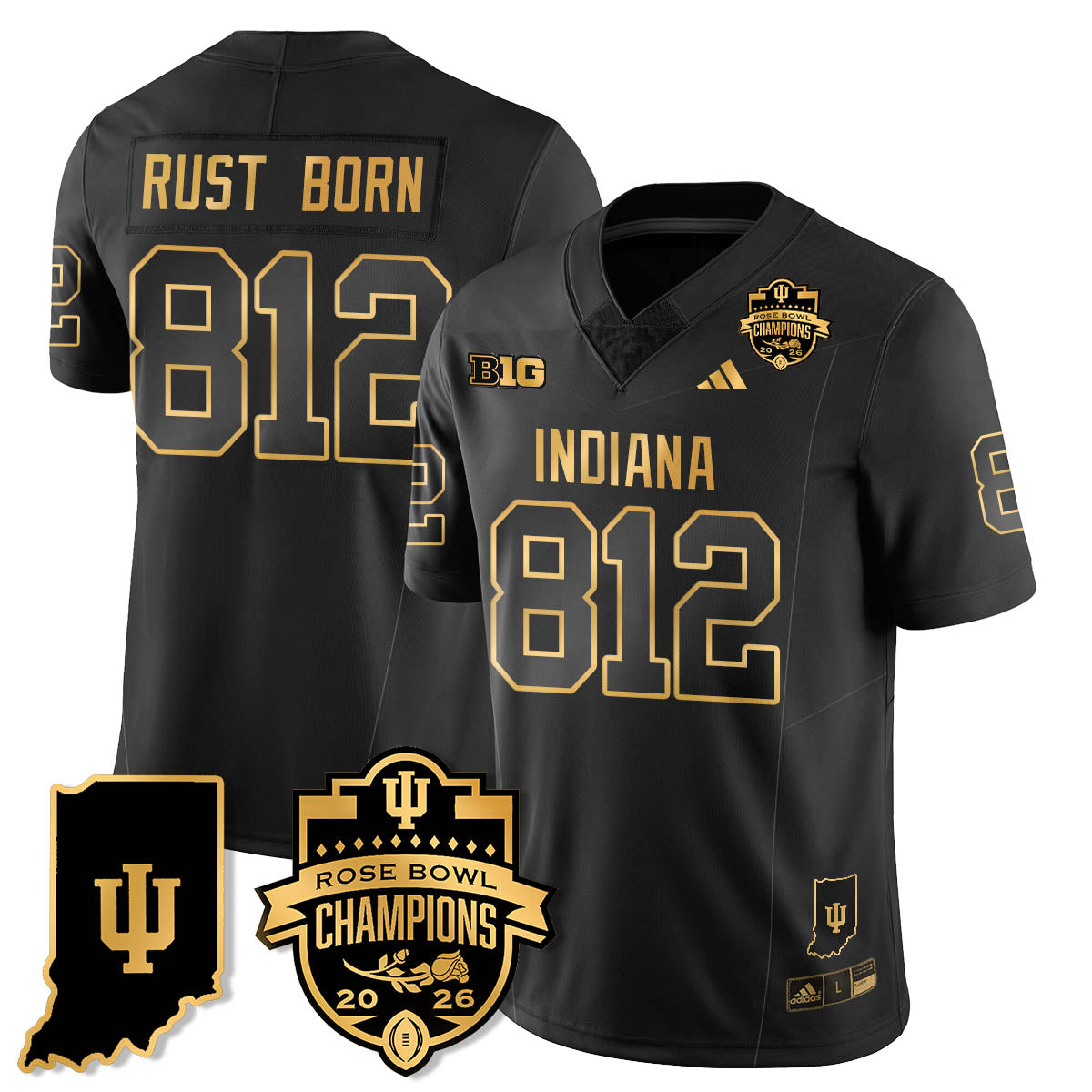 Indiana Hoosiers Vapor Limited Football Gold Jersey - Rose Bowl Champions-Cuztomshoes