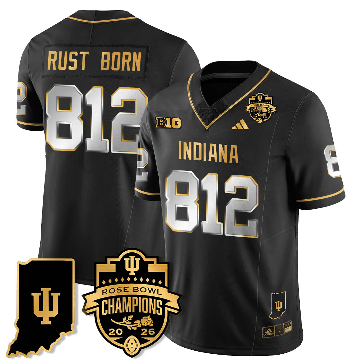 Indiana Hoosiers Vapor Limited Football Gold Jersey - Rose Bowl Champions-Cuztomshoes