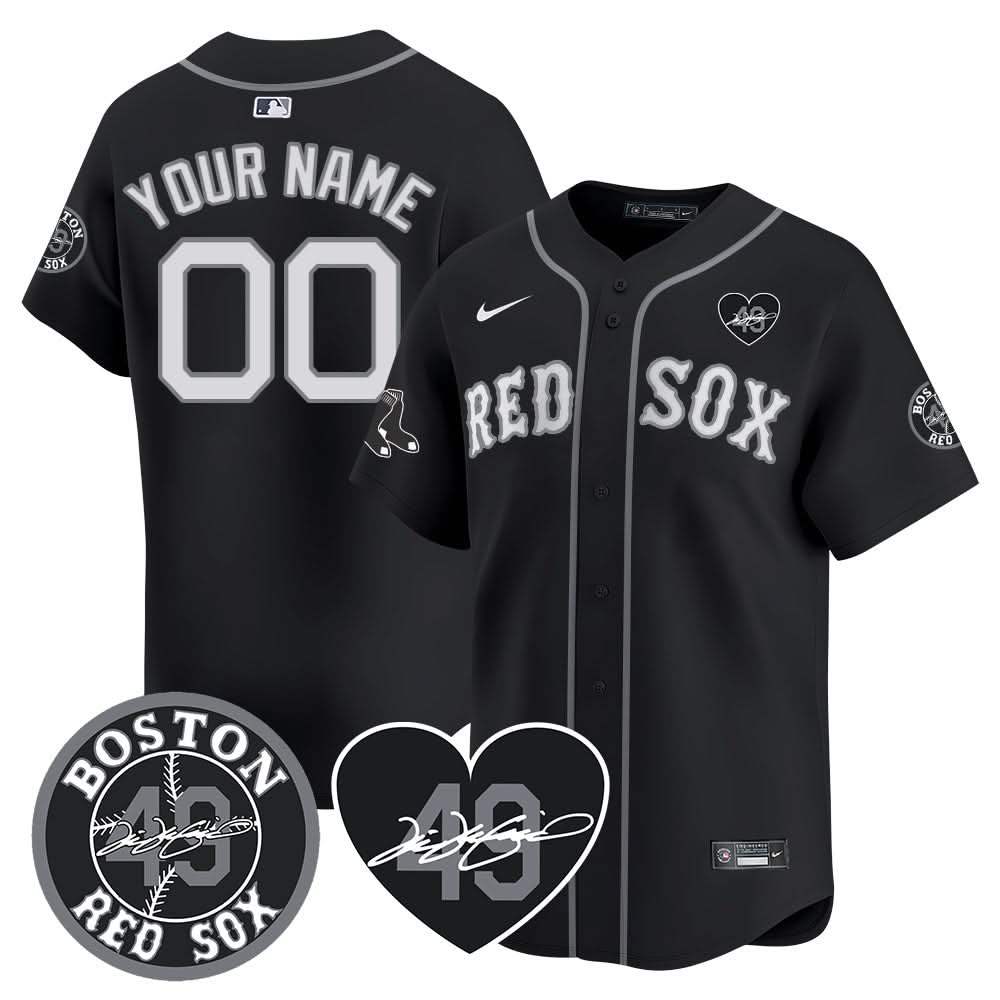 Boston Red Sox Custom Jersey - Memorial Patch - Stitched