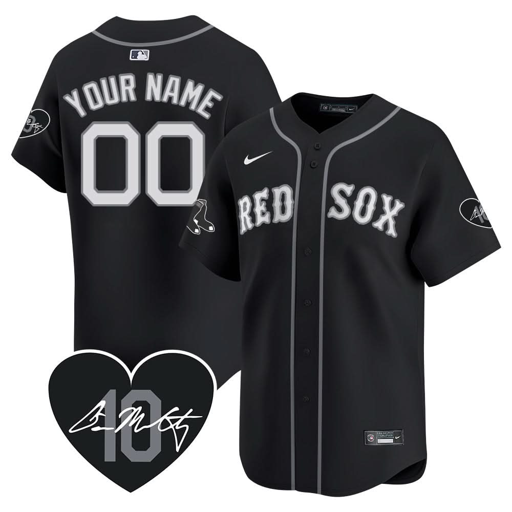 Boston Red Sox Custom Jersey - Memorial Patch - Stitched