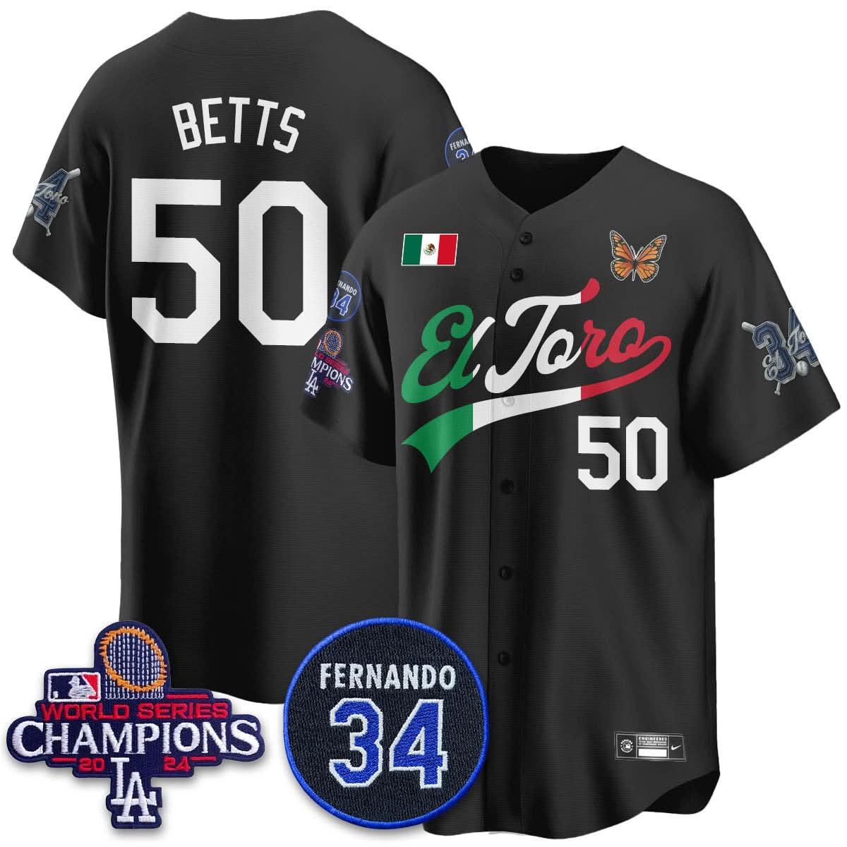 Los Angeles Dodgers Mexican "El Toro" Jersey - Stitched