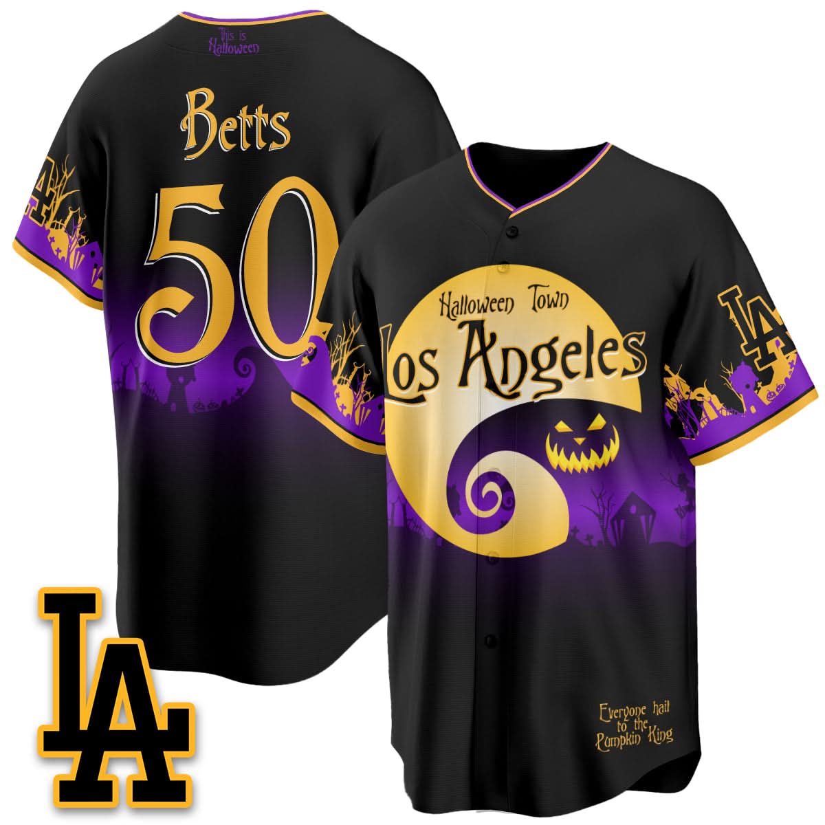 Los Angeles Dodgers "Halloween Town" Limited Jersey - Stitched-Cuztomshoes