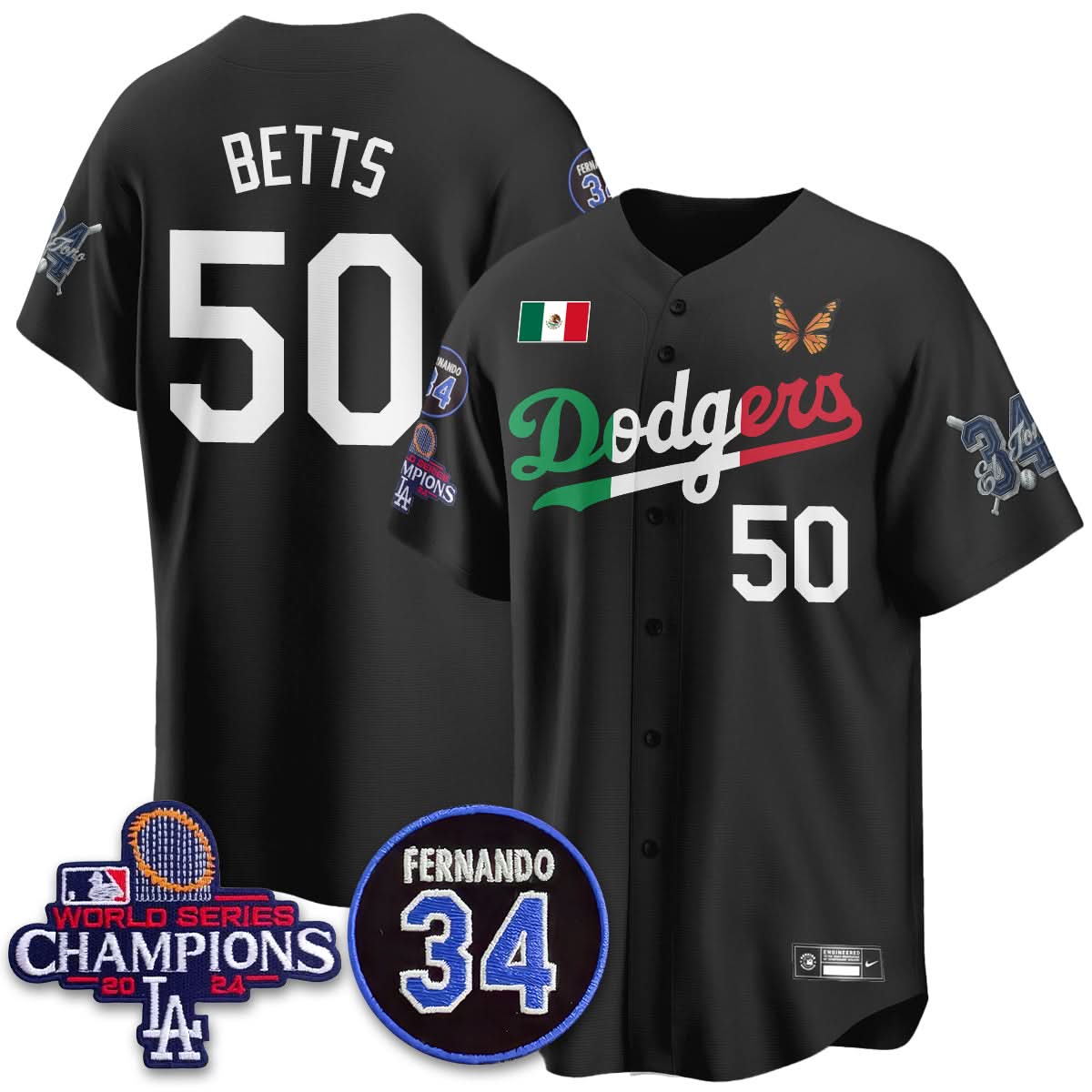 Los Angeles Dodgers Mexican "For 34" Jersey - Stitched