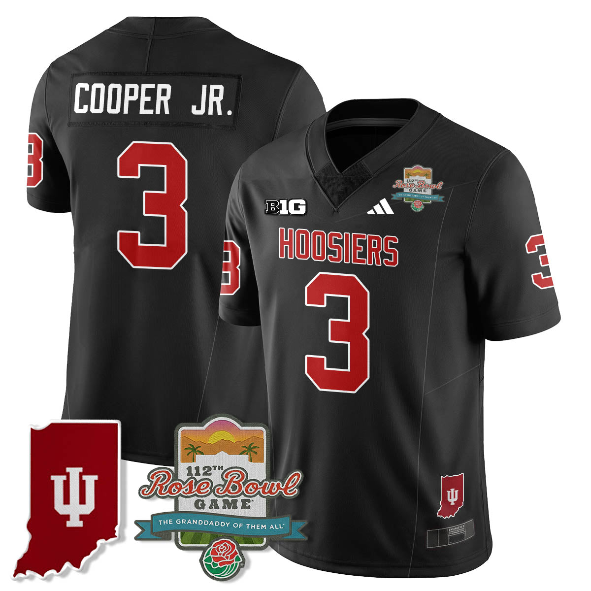 Indiana Hoosiers Vapor Limited Football Jersey - Rose Bowl 112th-Cuztomshoes