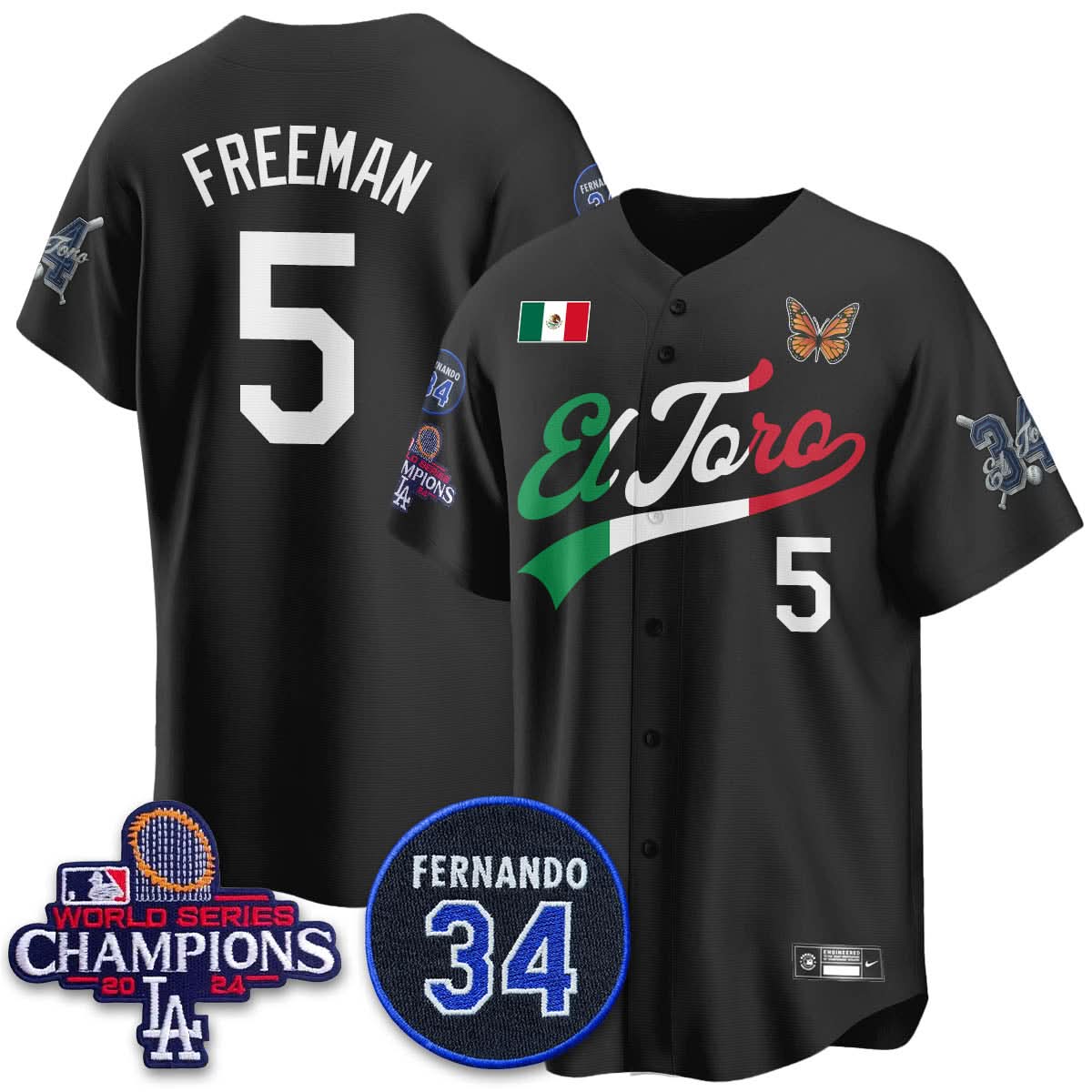 Los Angeles Dodgers Mexican "El Toro" Jersey - Stitched
