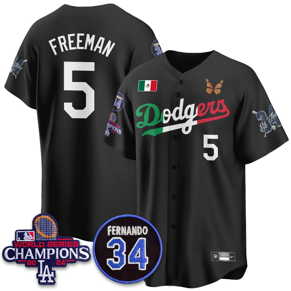 Los Angeles Dodgers Mexican "For 34" Jersey - Stitched