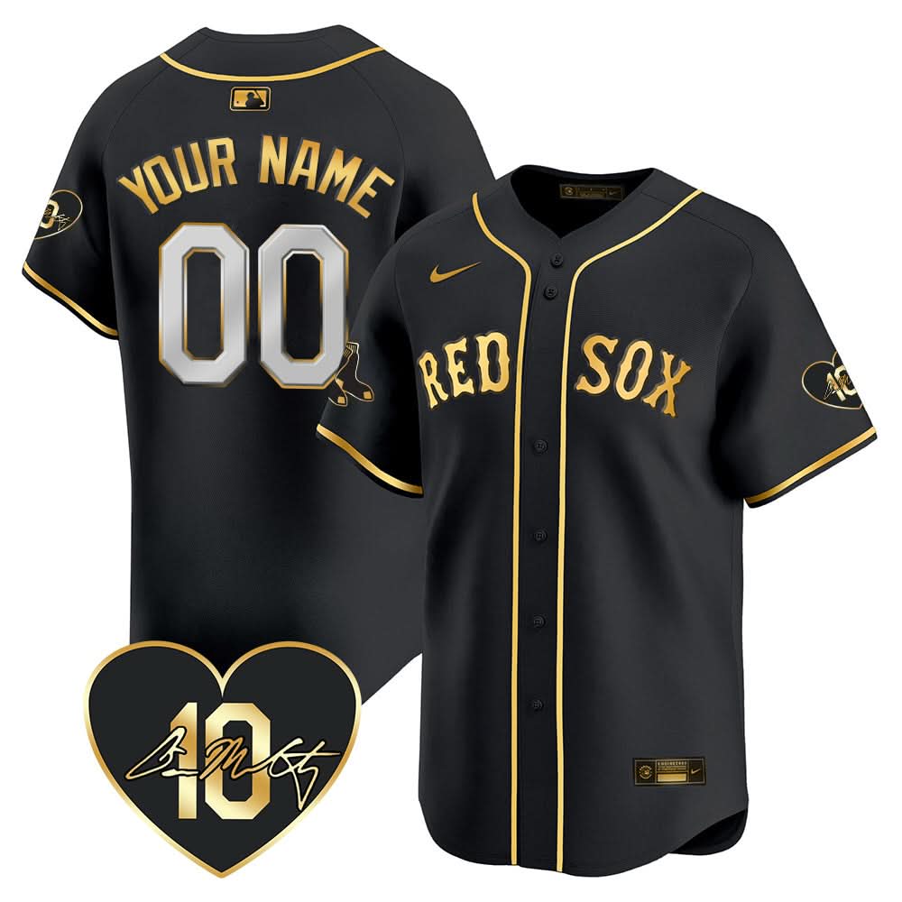 Boston Red Sox Custom Jersey - Memorial Patch - Stitched