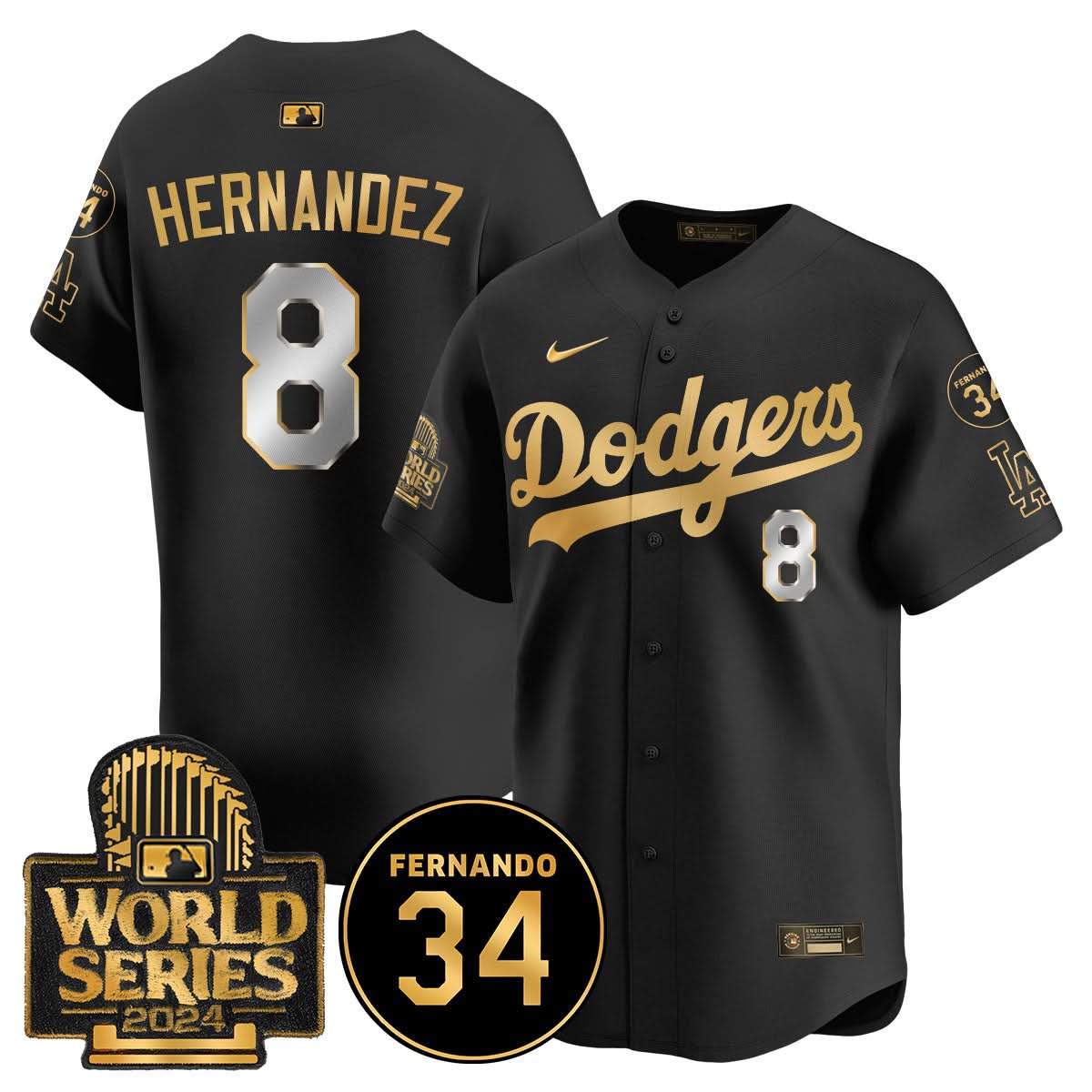 Los Angeles Dodgers Fernando Valenzuela Memorial Jersey - Stitched-Cuztomshoes