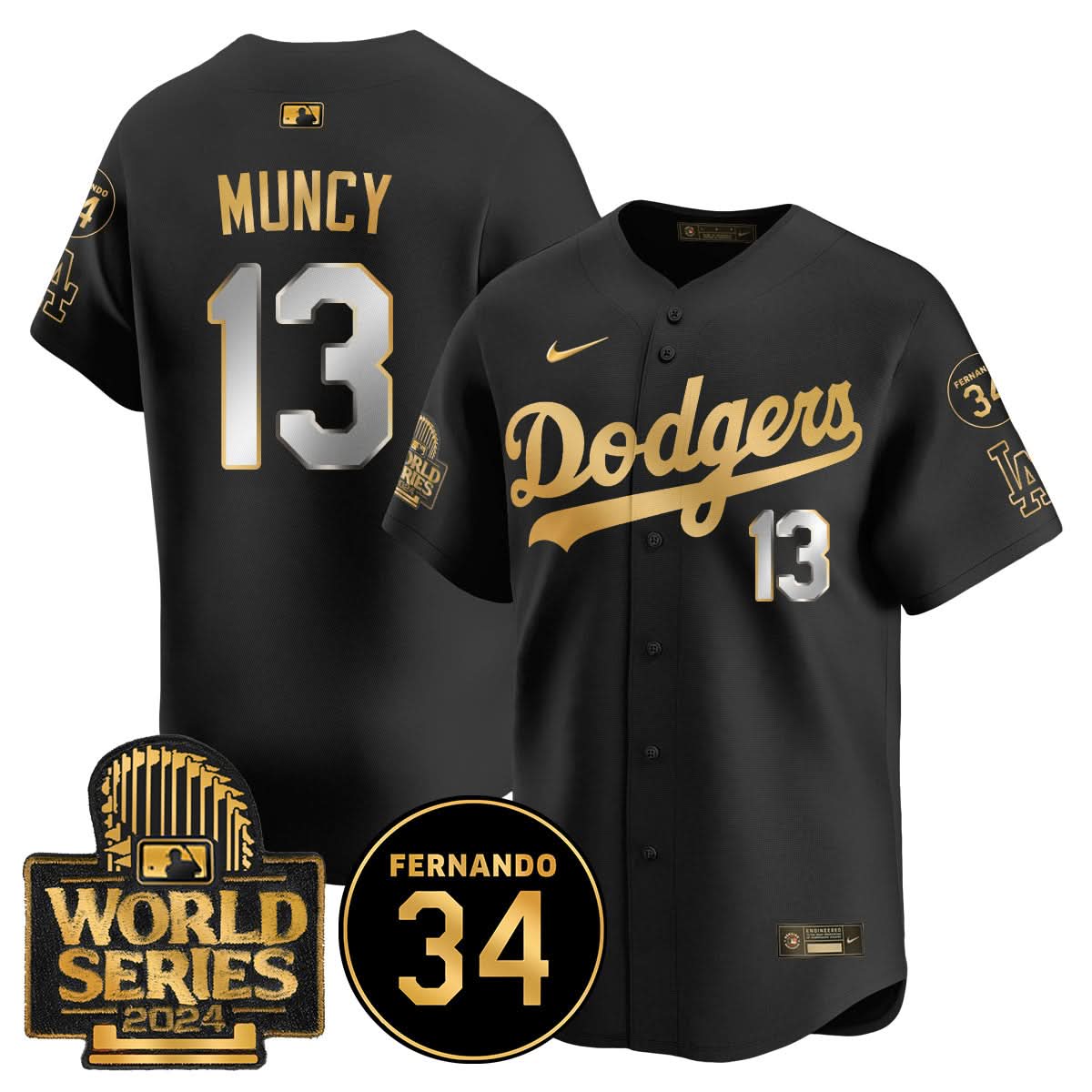 Los Angeles Dodgers Fernando Valenzuela Memorial Jersey - Stitched-Cuztomshoes