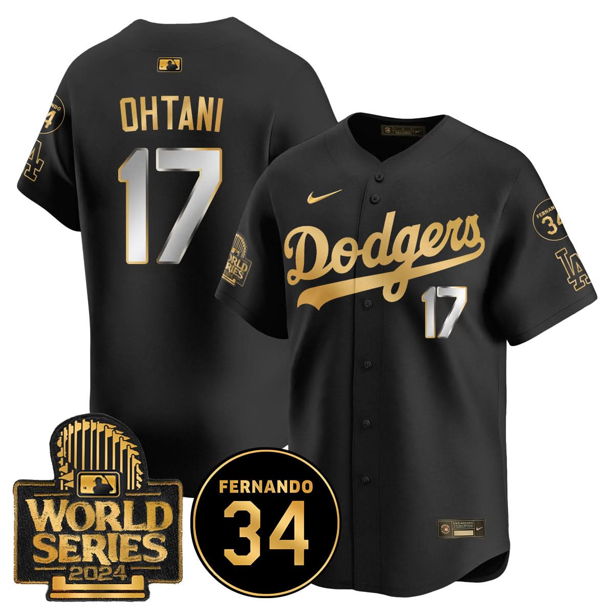 Los Angeles Dodgers Fernando Valenzuela Memorial Jersey - Stitched-Cuztomshoes